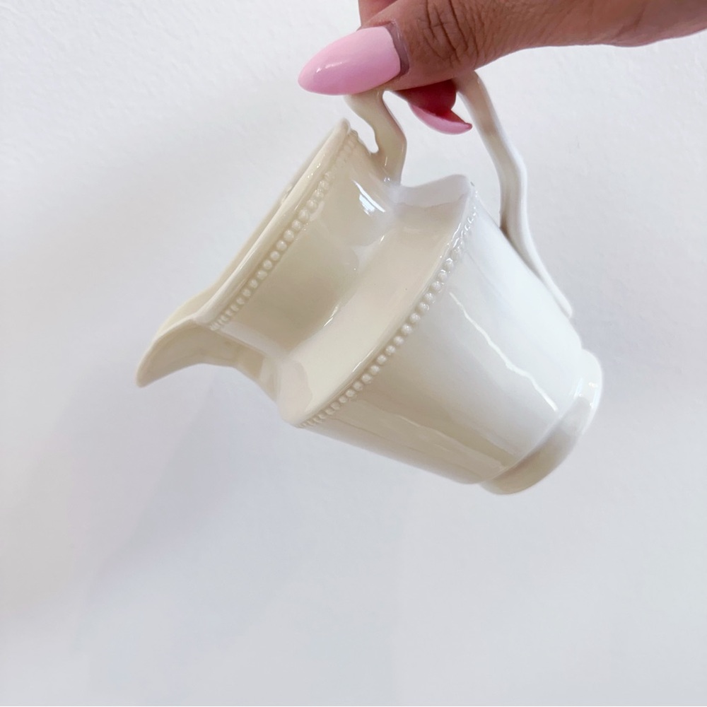 Vtg Godinger white dotted mini pitcher creamer England